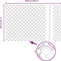 vidaXL Clôture en fil barbelé , 10 x 1,4 m, acier galvanisé, couleur argent
