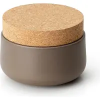 Continenta Boîte en céramique avec couvercle en liège, taupe mat 3831