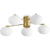 Ideal Lux Plafonnier contemporain Hermes Metal Brass 5 Lights G9 28W 3000K Ip20