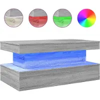 vidaXL Table basse avec lampes LED Gris Sonoma 90x50x40 cm