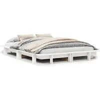 vidaXL Lit en pin massif sans matelas blanc 140x200 cm