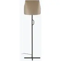 LOREFAR Lampadaire LUANG E27 15W acier noir, parchemin camel L:42cm H:153cm intensité lumineuse variable