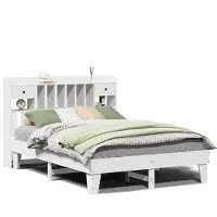 vidaXL Lit en bois massif sans matelas blanc 160x200 pin
