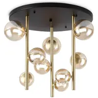 Ideal Lux Plafonnier contemporain Perlage Métal Noir 9 Lumières G9 15W 3000K Ip20