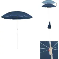 vidaXL Parasol avec mât en acier bleu 180 cm - Parasols & ombrelles
