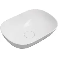 Sapho ERIDAN lavabo en fonte de marbre incl. cache-siphon à poser 50x35cm, blanc