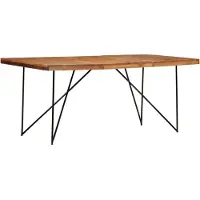 The Living Store Table à manger 180 x 90 x 76 cm bois massif acacia