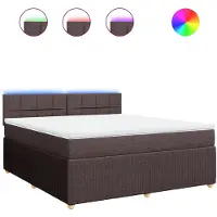 Syfax Sommier à lattes de lit avec matelas Marron foncé 180x200 cm