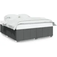 vidaXL Cadre de lit sans matelas gris foncé 200x200 cm Tissu
