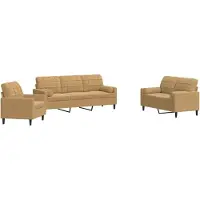 Syfax Ensemble de canapés 3 pcs avec coussins et traversins velours