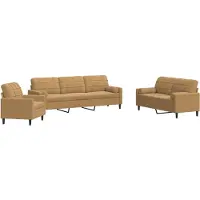 Syfax Ensemble de canapés 3 pcs avec coussins et traversins velours