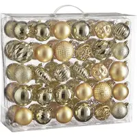 Mica Decorations Lot de boules de Noël - 60 pièces - Ø 7 cm - Incassables - Couleur champagne
