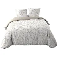 Douceur d'intérieur Parure de lit - - VIOLETTE - Coton - 240x220cm - Beige