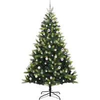 vidaXL Sapin de Noël Artificiel À Charnières 300 LEDs Vert 210 cm