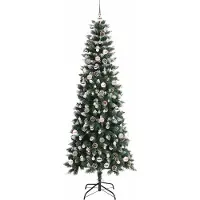 vidaXL Sapin de Noël artificiel Vert 240 cm PVC, plastique et acier