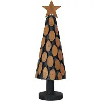 vidaXL Sapin de Noël avec support Marron 120 cm Bois de teck solide