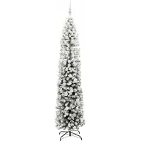 vidaXL Sapin de Noël artificiel Vert 210 cm PVC et acier et plastique