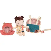 Lilliputiens Poupée pour bébé Jeanne de avec écharpe de portage et accessoires - poupée en tissu