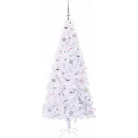 vidaXL Sapin de Noël artificiel avec 300 LED Blanc 180 cm PVC et Acier