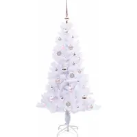 vidaXL Sapin de Noël artificiel avec 150 LED Blanc 150 cm PVC et Acier