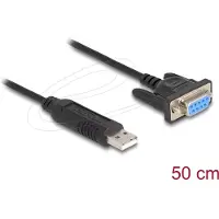 DeLOCK Adaptateur USB 2.0 vers série RS-232 DB9 femelle compact