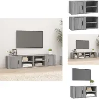 vidaXL Armoires TV 2 pcs. Gris Sonoma 80x31,5x36 cm Matériau dérivé du bois - Meubles TV