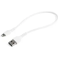 StarTech.com Câble USB-A vers Lightning Blanc Robuste 30cm - Câble de Charge/Synchronisation de Type A vers Lightning en Fibre Aramide - iPad/iPhone 12 - Certifié Apple MFi (RUSBLTMM30CMW) -...