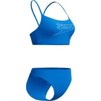 Speedo Endurance+ Logo Thin Strap Bikini Bleu UK 32 Femme