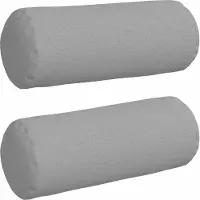 vidaXL Coussins D'accent 2 Pcs Gris Nuage Ø 15 X 40 Cm Tissu