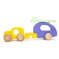 Bajo Holz 4WD Auto avec caravane - Jouet durable pour enfants