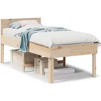 vidaXL Lit en bois massif sans matelas 90x190 cm pin