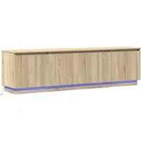 vidaXL Meuble TV Sonoma Chêne 180 x 38 x 49 cm Matériau dérivé du bois