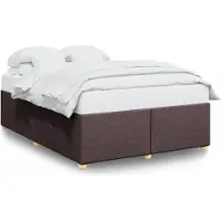 vidaXL Cadre de lit sans matelas brun foncé 140x200 cm Tissu