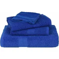 vidaXL Essuie-mains 4 pcs bleu 50x100 cm 360 g/m² 100% coton