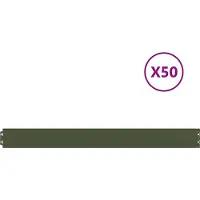 vidaXL Bordure de jardin, 50 pièces, 10 x 103 cm, acier laminé à froid
