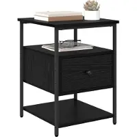 vidaXL Cabinet de chevet avec tiroir 2 pcs Chêne noir 40 x 42 x 56 cm