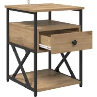 vidaXL Cabinet de chevet avec tiroir chêne artisanal 40 x 42 x 55 cm