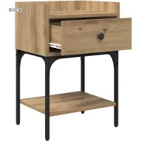 vidaXL Table de chevet avec tiroir chêne artisanal 40 x 29 x 60 cm