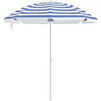 vidaXL , parasol de jardin, 240 cm, tissu polyester 170T, bleu et blanc