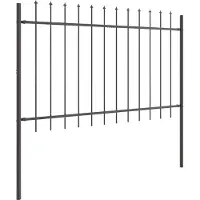 vidaXL Clôture de jardin Grey 1,7 x 1 m en acier thermolaqué