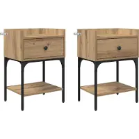 vidaXL Table de chevet 2 pcs chêne artisanal 40 x 29 x 60 cm