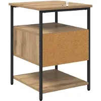 vidaXL Cabinet de chevet avec tiroir chêne artisanal 40 x 42 x 56 cm