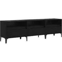 vidaXL Meuble TV avec tiroirs noir imitation chêne 150 x 30 x 45 cm