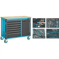 Hazet Wkz.wagen 179NW-7/230 B1150xT600xH964mm 450kg 7 Schubl.230-tlg.Stahlbl - 179NW-7/230