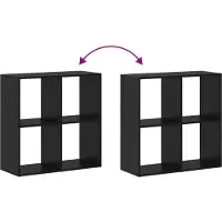 vidaXL Bibliothèque Noir 69,5 x 29 x 69,5 cm Bois d'ingénierie