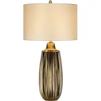 Elstead Lighting Lampe de table en céramique Newham, brun nacré, 1xE27x60W, céramique / plâtre, dimensions : 66,7 x 35 x 16,2 cm, IP20, Elstead