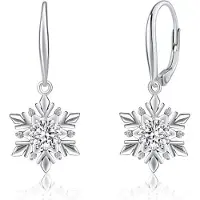 Silvego Boucles d'oreilles élégantes en argent Snowflake JJJE0811sw, (Argent)