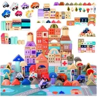 Kruzzel Blocs en bois 115 pcs - city 23519