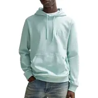BOSS pour homme. 50509314 Sweat à capuche coupe droite Turquoise (L), Casuel, Coton