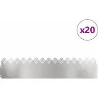vidaXL Bordures de jardin, 20 pièces, 103 x 0,05 x 22 cm, acier inoxydable, argenté
